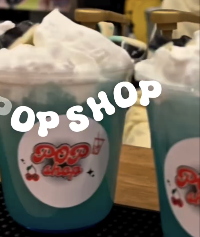 Blue slush PopShop drinks